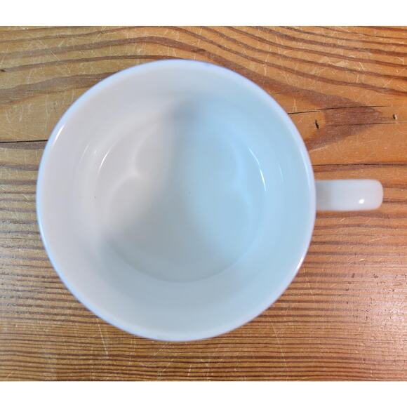 Pier 1 Two-Tone Coffee Cup Mug Teacup Green Band Blue Rim 92024 Replacement - Picture 2 of 6